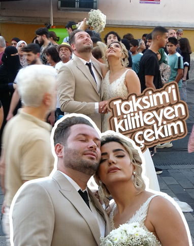 İranlı çift, Taksim’de fotoğraf çekimi yaptı