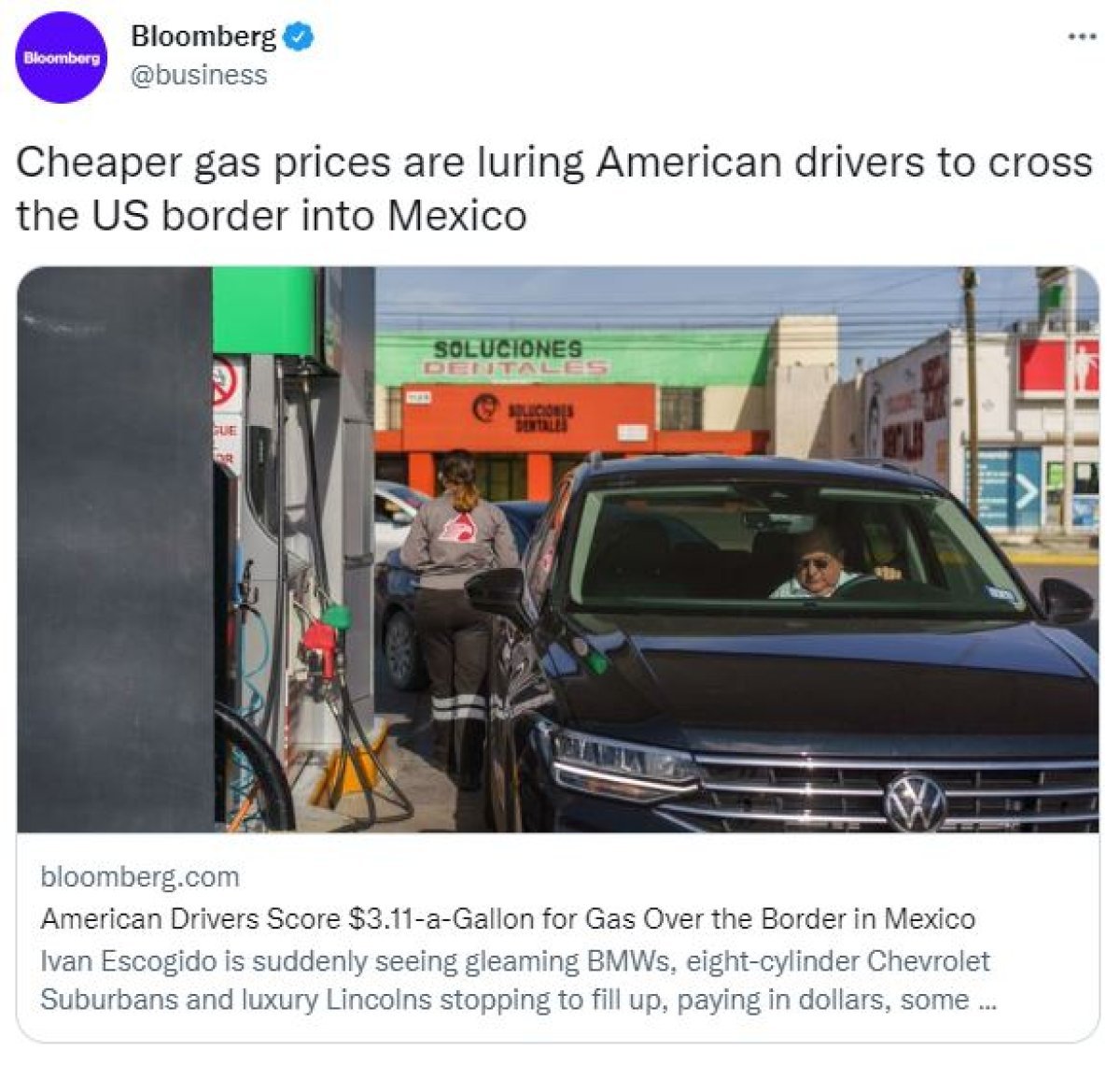 American drivers buy gas at the Mexican border because it's cheaper #3