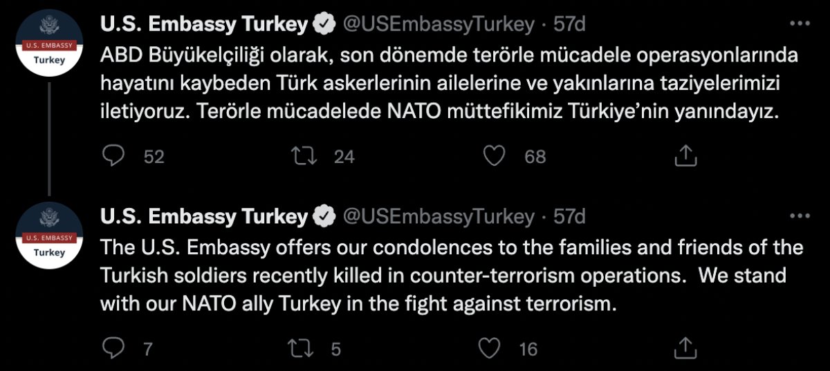 ABD den Türkiye ye taziye mesajı #1