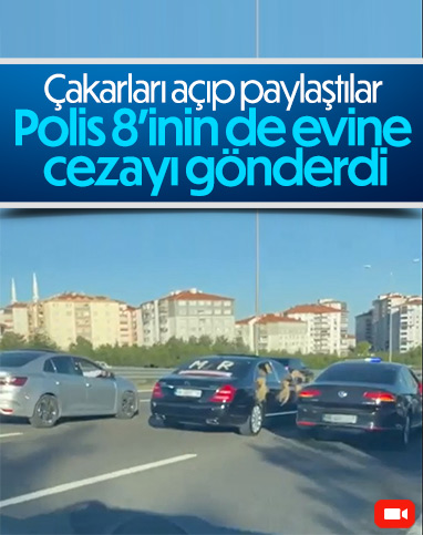Ankara’da 8 çakarlı araç konvoya katıldı, cezayı yedi