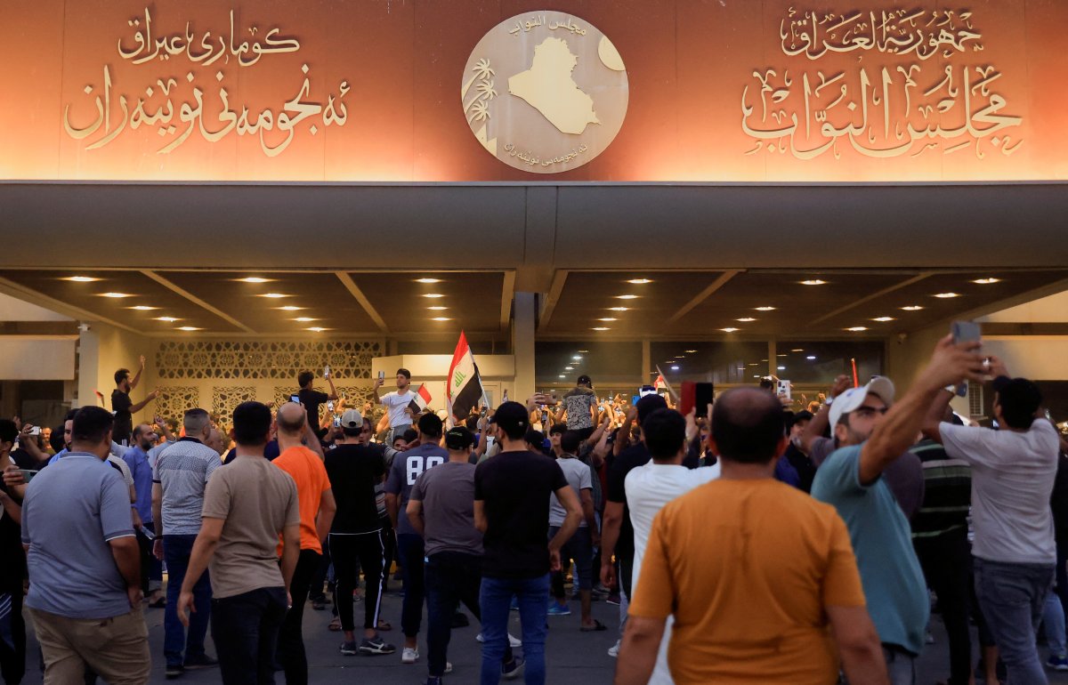 Supporters of Shiite leader Sadr storm the parliament in Iraq #5