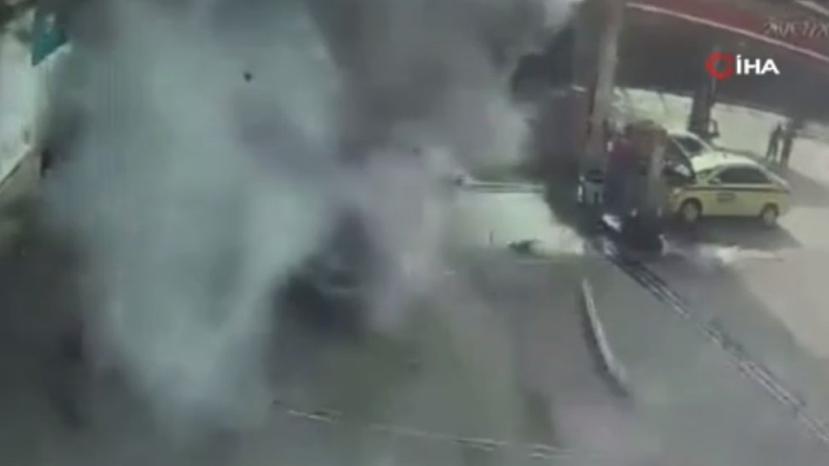LPG tank of the car being filled in Brazil exploded