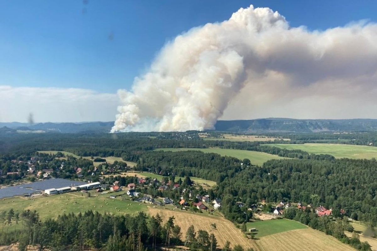Çekya daki orman yangınında bin hektarlık alan küle döndü #1