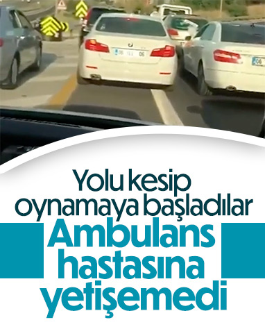 Ankara'da acil vakaya gitmeye çalışan ambulans düğün konvoyuna takıldı