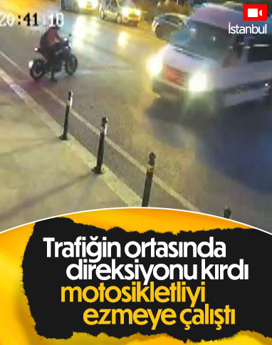 Tuzla'da servis şoförü, motosikletli sürücüyü ezmeye çalıştı