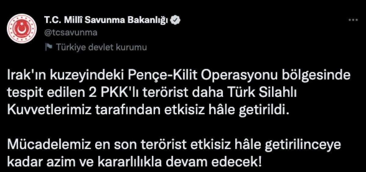 Pençe Kilit bölgesinde 2 terörist öldürüldü #1