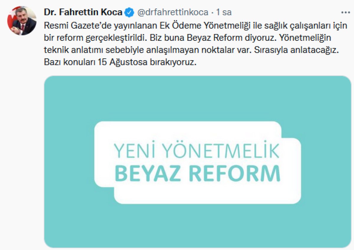 Bakan Koca dan 'Ek Ödeme Yönetmeliği'nin detaylarına dair açıklama #1