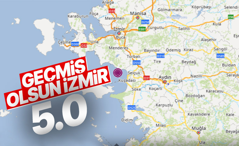 İzmir'in Menderes ilçesinde 5.0 büyüklüğünde deprem