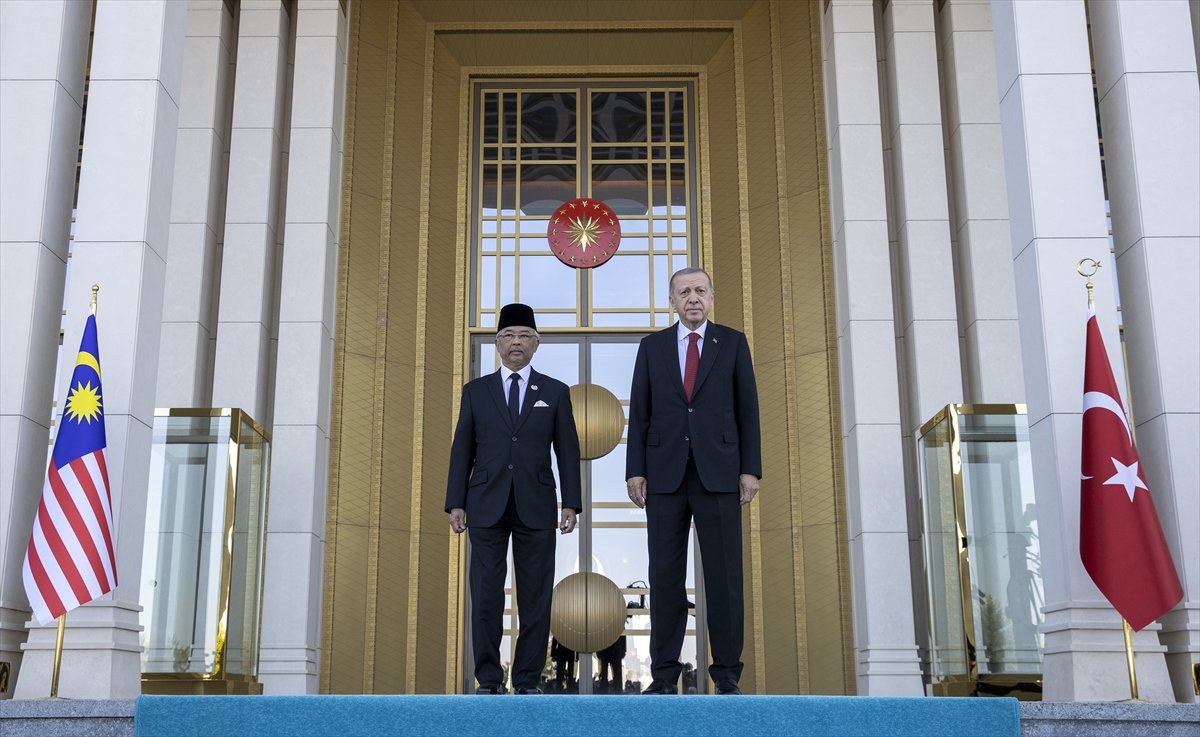 Cumhurbaşkanı Erdoğan, Malezya Kralı nı resmi törenle karşıladı #6