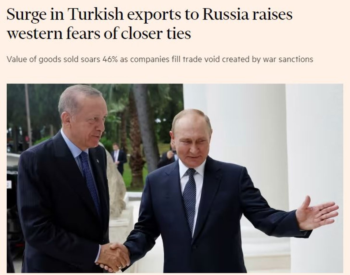 The West was disturbed by the trade between Turkey and Russia #2