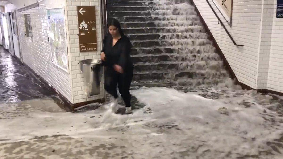 Heavy rain and flooding after storm in Paris