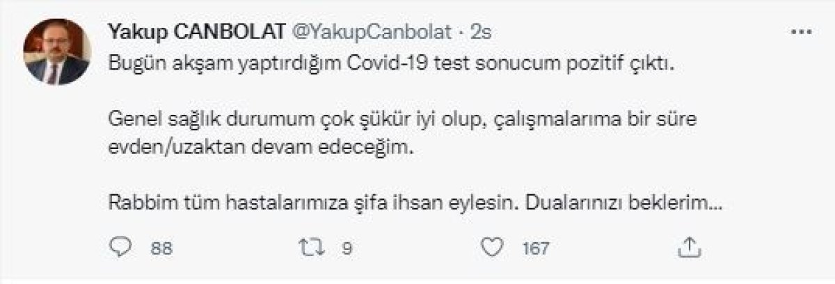 Yakup Canbolat koronavirüse yakalandı #1