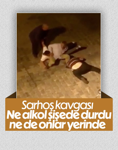 İstanbul'da alkollü şahısların kavgası kamerada
