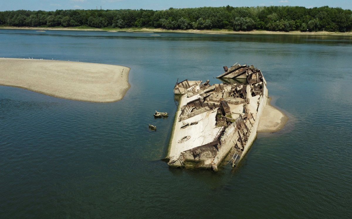 Drought exposes sunken warships in Danube #3
