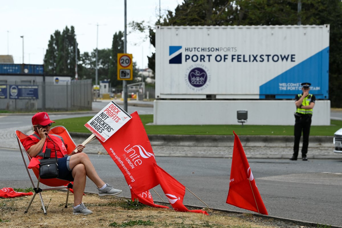 Port of Felixstowe in England, scene of strike #6