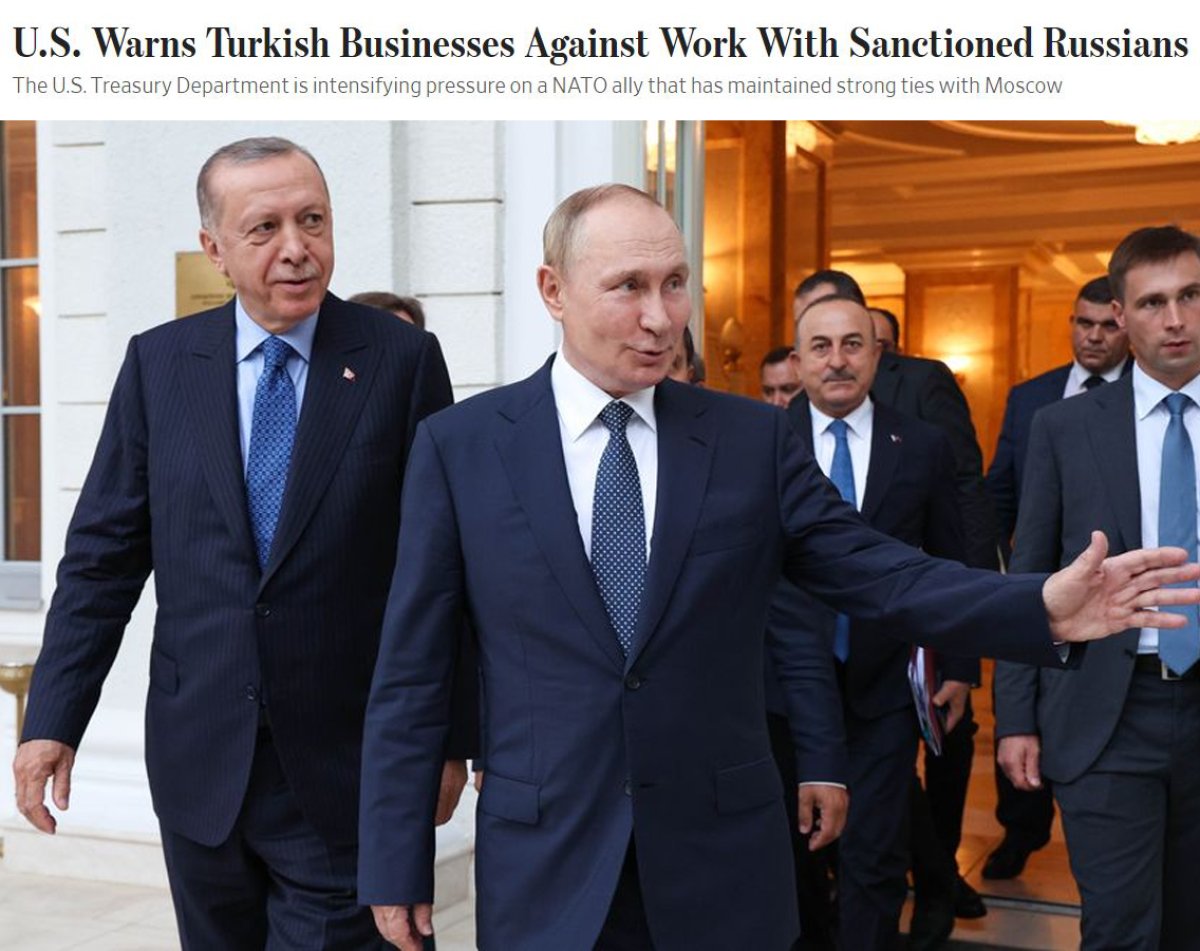 Sanction threat from the USA to Turkish businesses working with Russians #1
