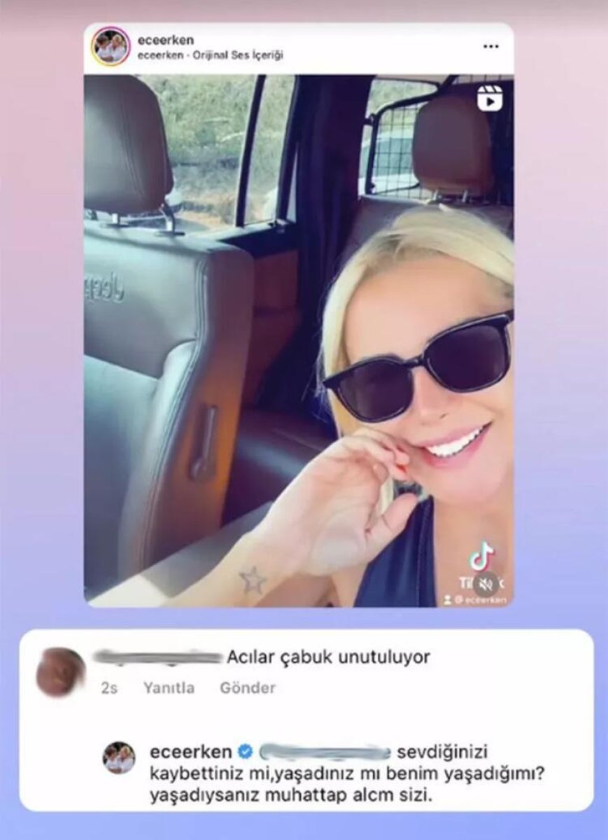 Ece Erken, kendisini eleştiren takipçisine cevap verdi #1