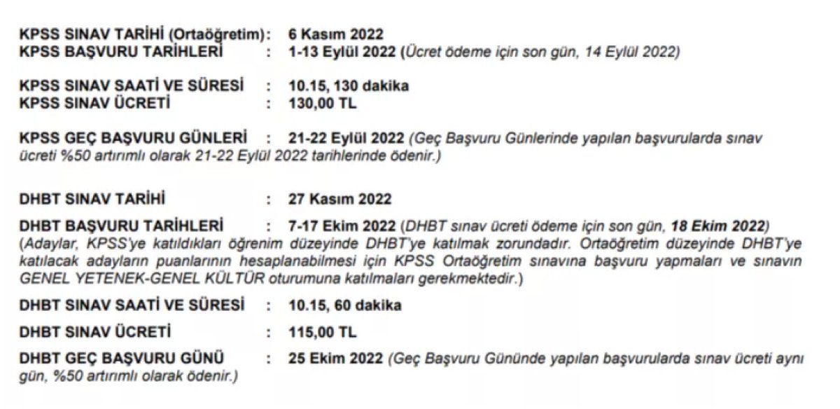2022 KPSS ortaöğretim sınav başvuruları zaman? 2022 KPSS Ortaöğretim başvuru ücreti ve kılavuzu... #1
