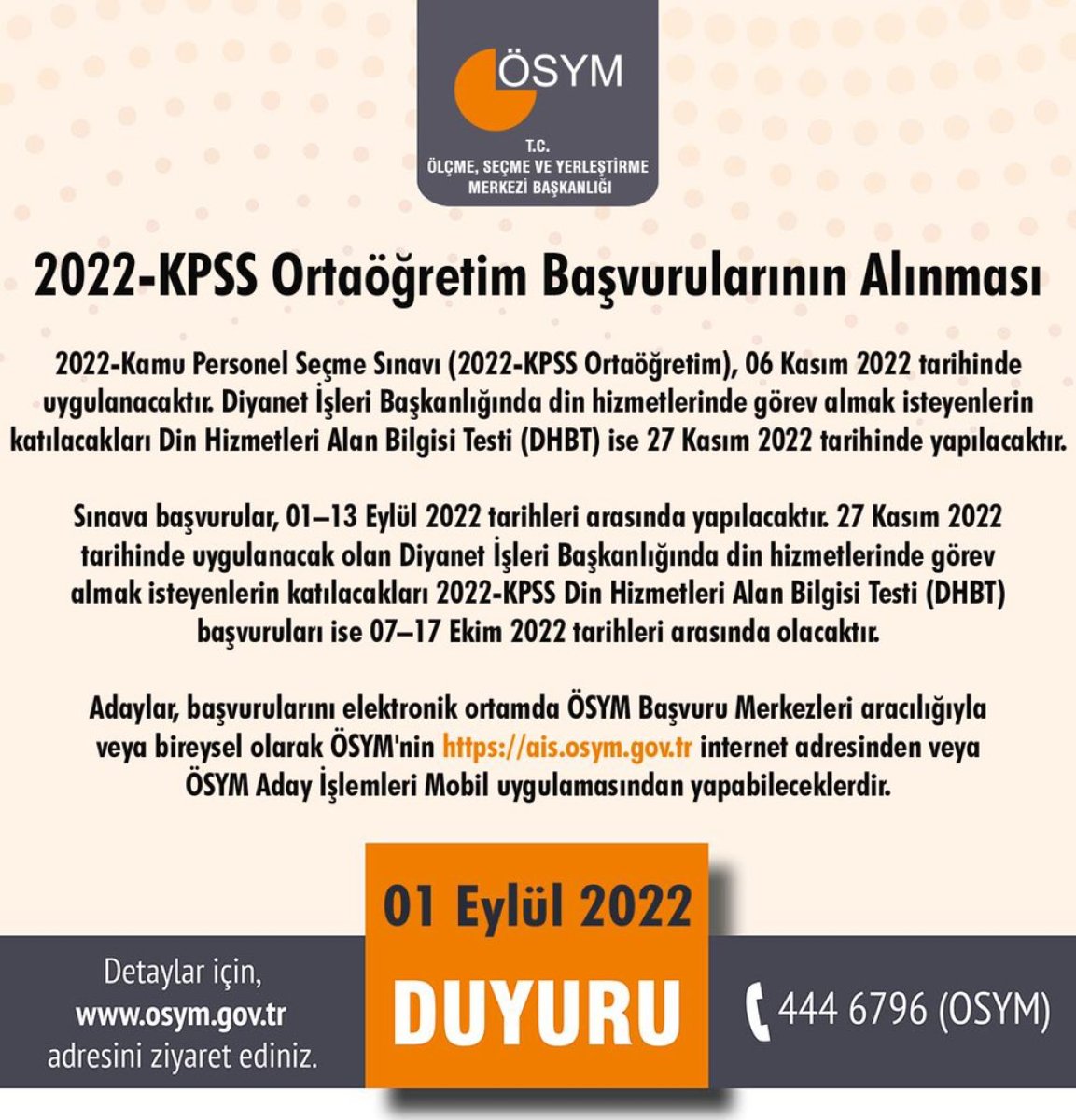 2022 KPSS Ortaöğretim başvuruları bugün başladı #1