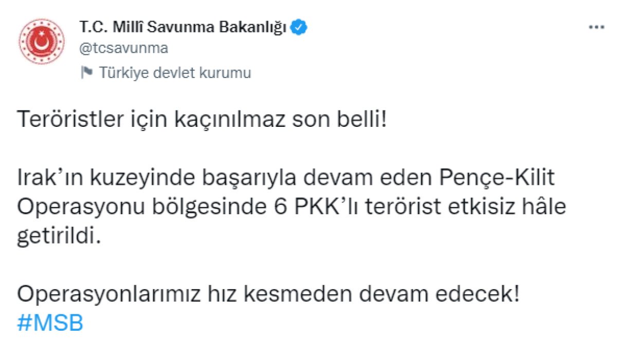 Pençe Kilit Operasyonu nda 6 terörist öldürüldü #2