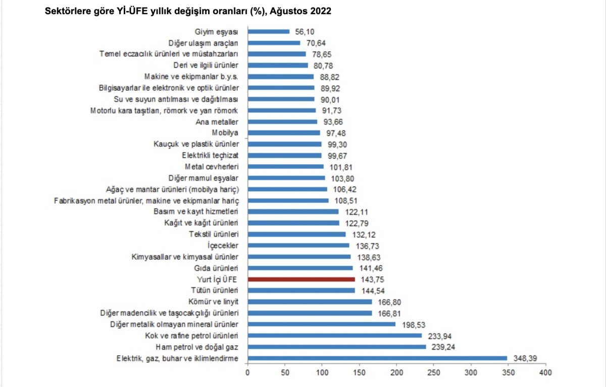 Yurt içi üretici fiyat endeksi ağustosta aylık yüzde 2,41 arttı #1