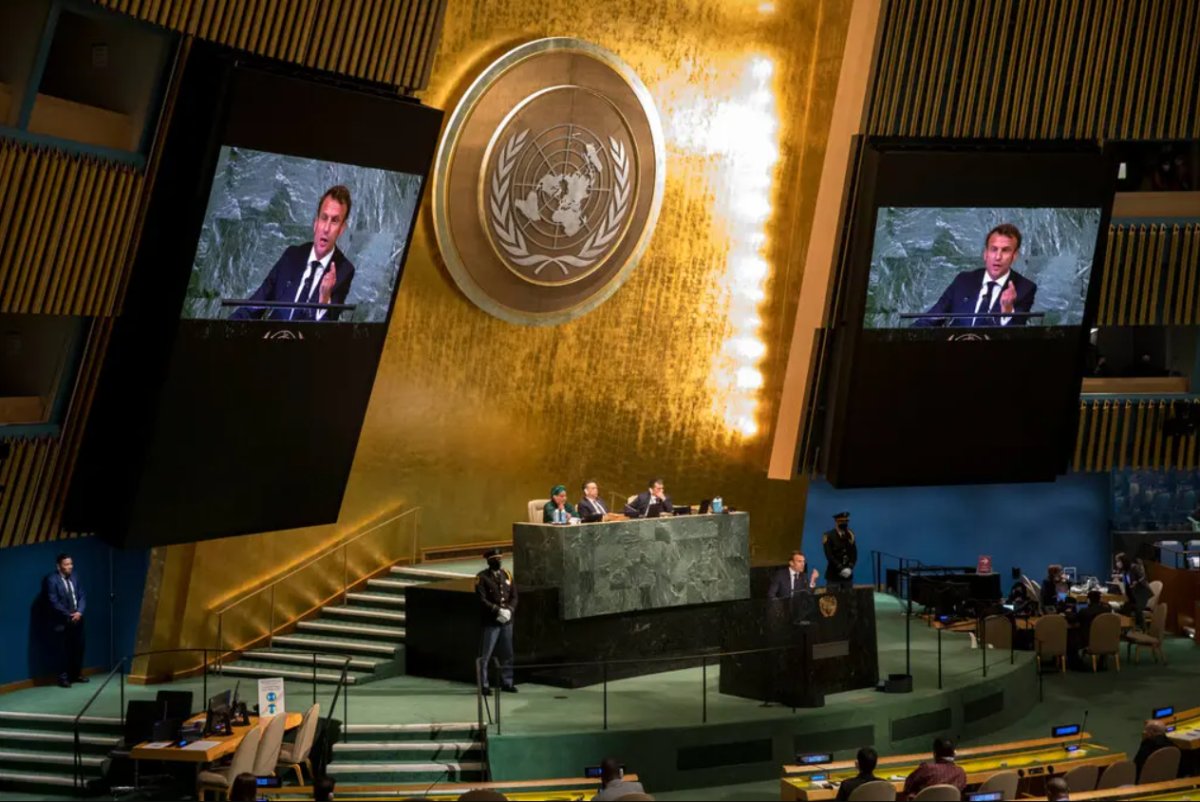 Emmanuel Macron a, BM de  boş salona hitap etti  eleştirisi #2