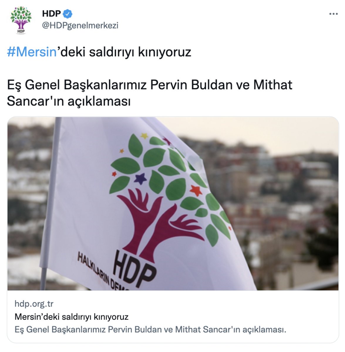 HDP den Mersin deki PKK saldırısına kınama #1