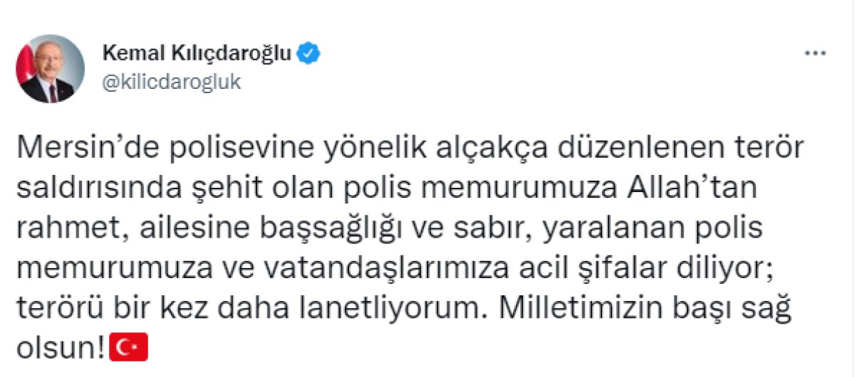 Kemal Kılıçdaroğlu’ndan Mersin’deki terör saldırısına kınama #4