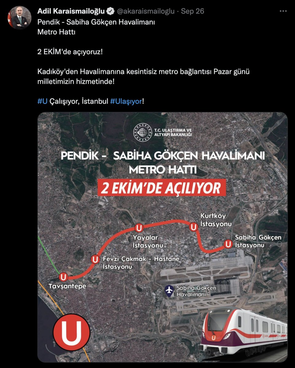 Pendik-Sabiha Gökçen Havalimanı metrosu 2 Ekim de açılacak #3