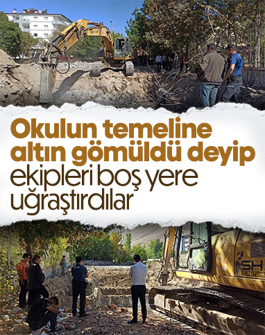 Kahramanmaraş'ta okul temeline altın gömüldü iddiası 