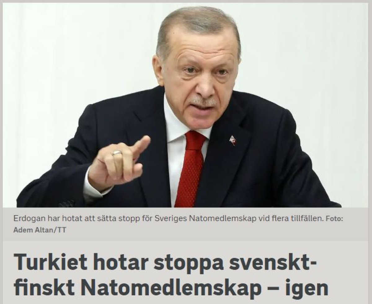 President Erdogan's NATO message is #1 in the Swedish and Finnish press