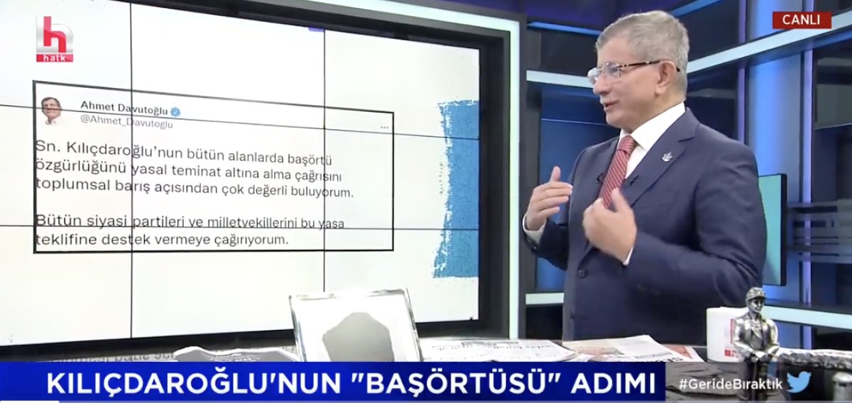 Ahmet Davutoğlu ndan Kılıçdaroğlu nun başörtü çıkışına destek #1
