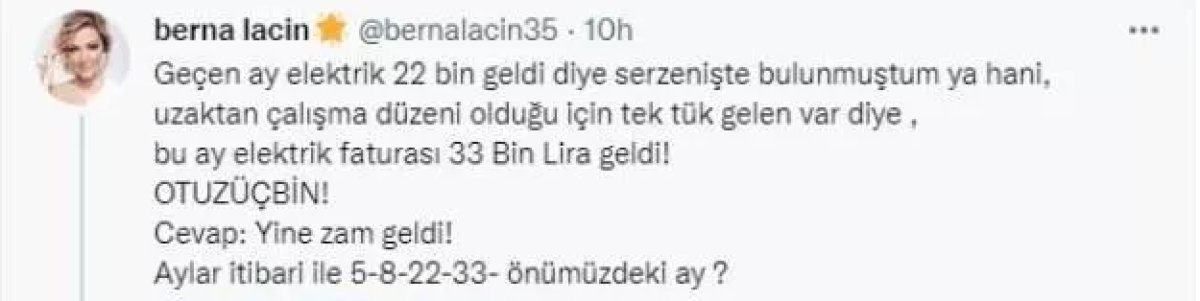 Berna Laçin in elektrik faturası isyanı #1