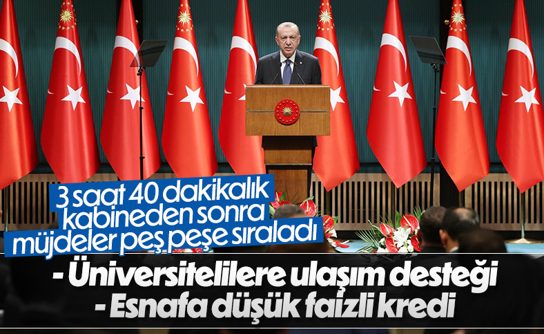 Cumhurbaşkanı Erdoğan'dan öğrencilere ve esnafa müjde 