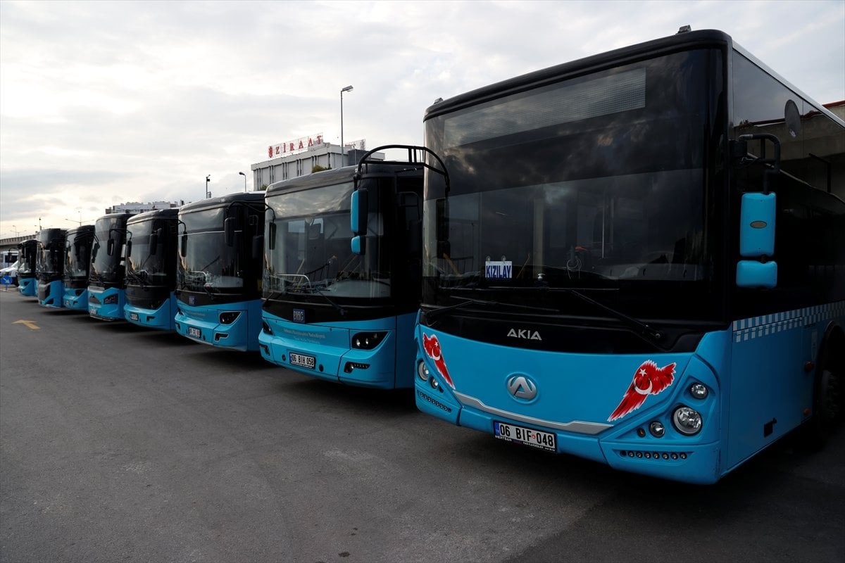 Ankara da özel halk otobüsleri kontak kapattı #2