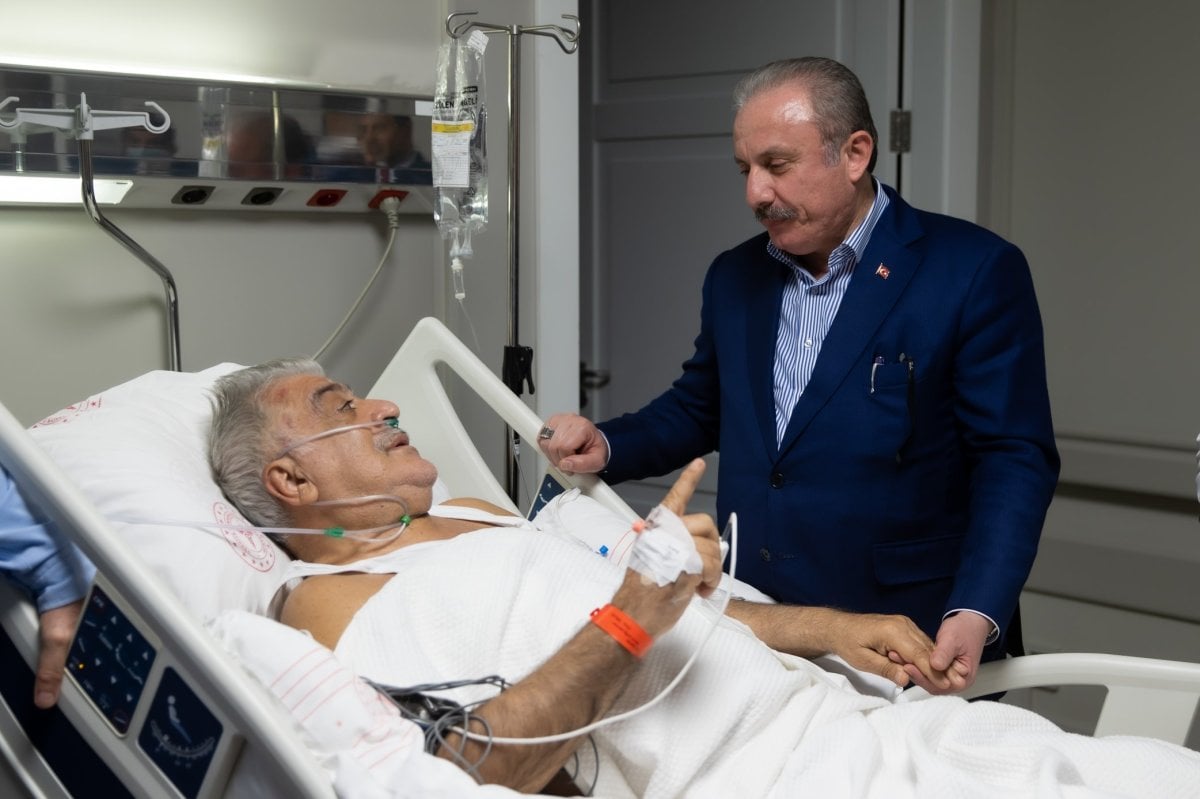 Mustafa Şentop trafik kazası geçiren Binali Yıldırım ı ziyaret etti #2