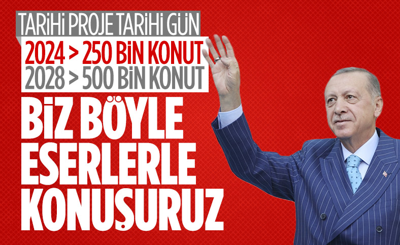 Cumhurbaşkanı Erdoğan: 2028'e kadar 500 bin konutu teslim edeceğiz