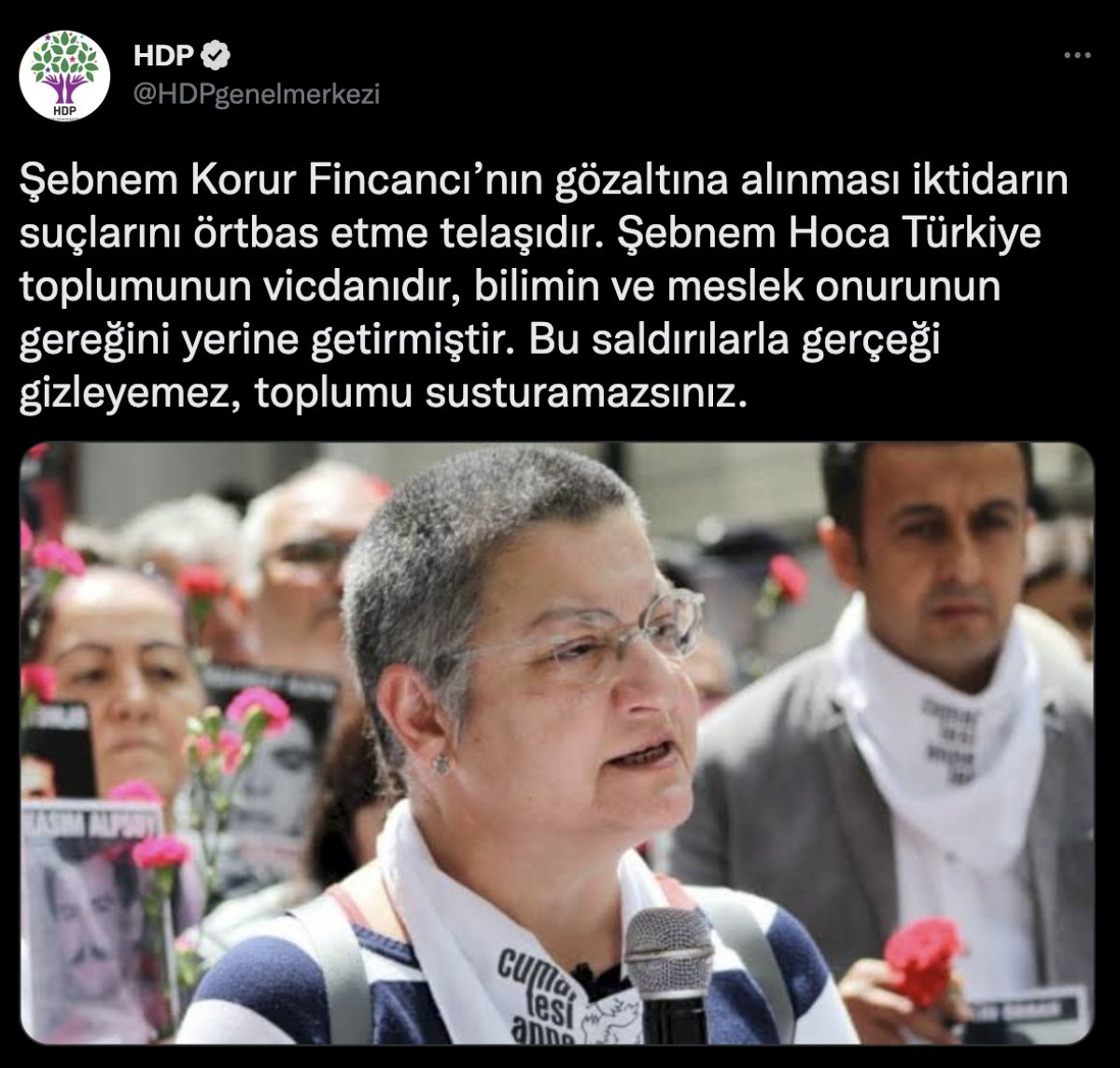 HDP den gözaltına alınan TTB Başkanı Fincancı ya destek paylaşımı #1