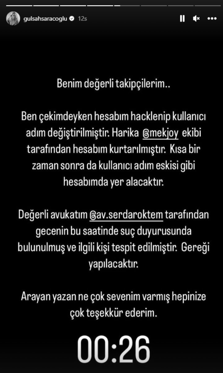 Gülşah Saraçoğlu nun sosyal medya hesabı hacklendi #2