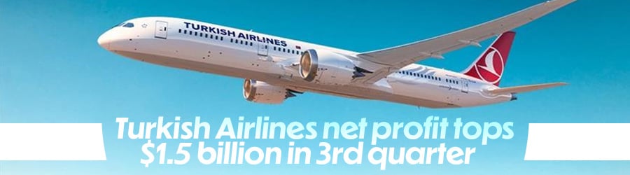Turkish Airlines net profit tops $1.5 billion in 3rd quarter