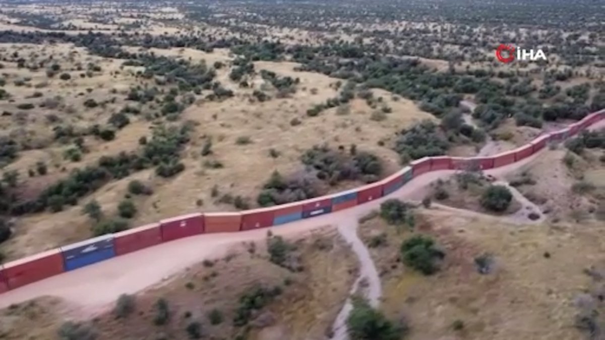 ABD-Meksika sınırına konteynerden duvar örüldü #3