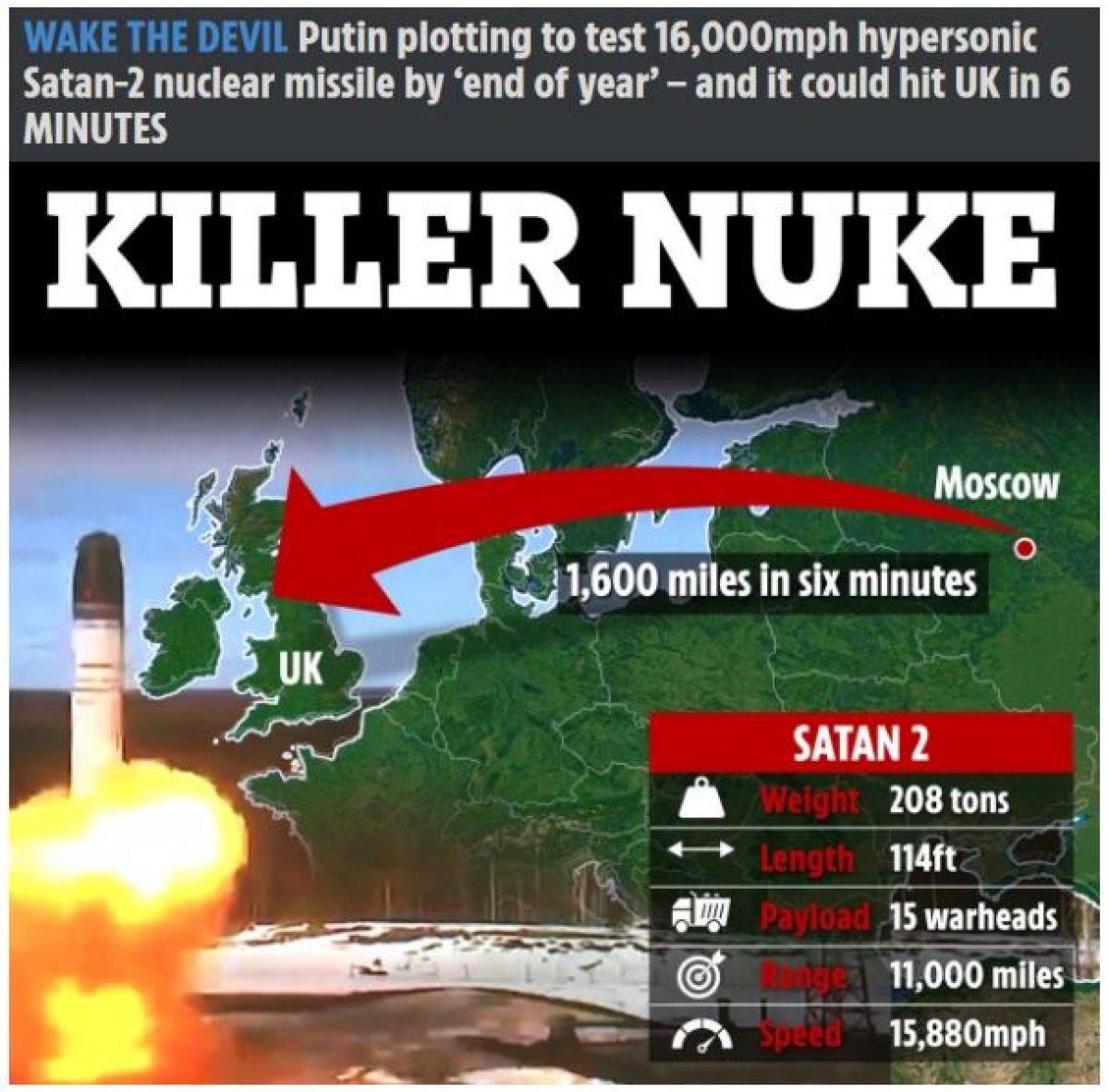 The Sun: Rus nükleer füzesi, İngiltere yi 6 dakikada vurabilir #1