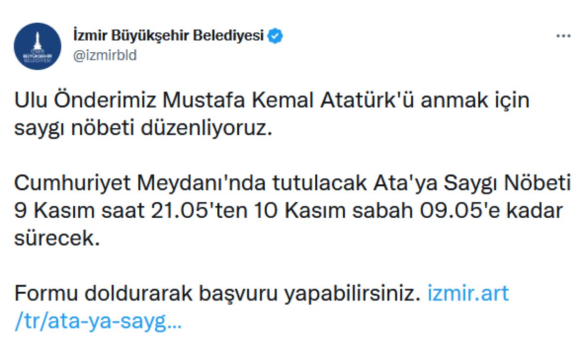 İzmir de Atatürk ü Anma Etkinliği ne katılım az olunca belediye bildiri yayınladı #1
