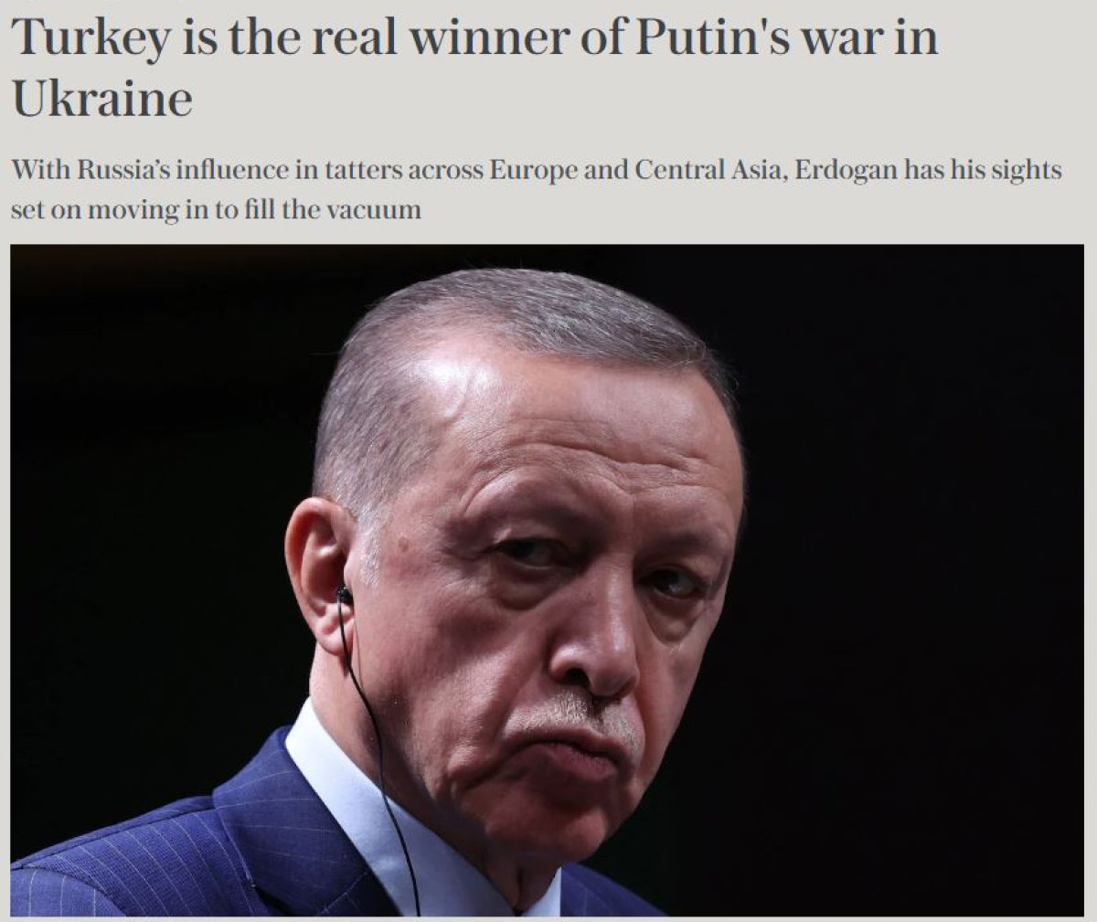 Telegraph: Turkey #2, the real winner of the war in Ukraine