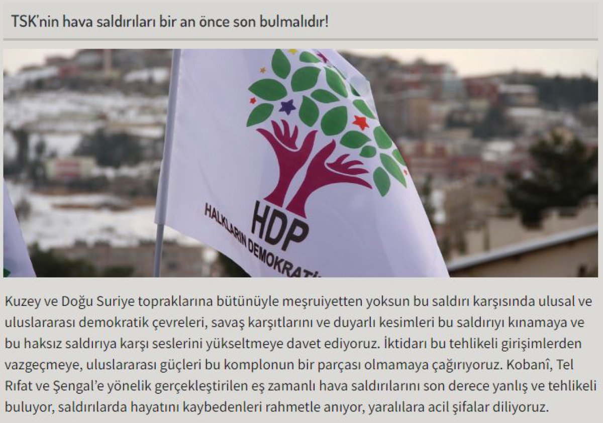 HDP den PKK lı teröristlere başsağlığı mesajı #1