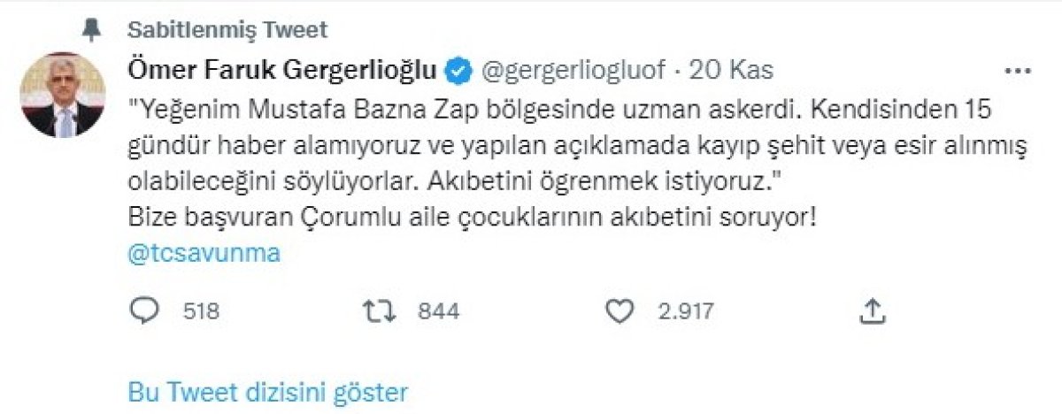 HDP’li Gergerlioğlu’na kayıp askerin ailesinden tokat gibi cevap #1