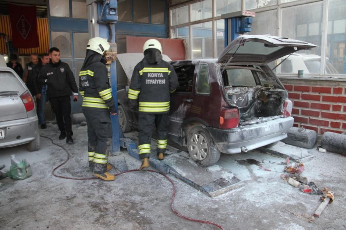 Konya’da LPG’li araç tamiratı sırasında patlama  #1