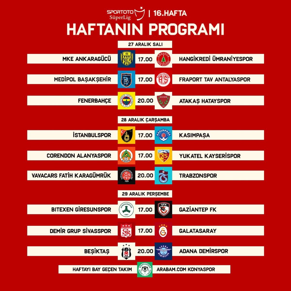 Süper Lig de dört haftanın programı belli oldu #2