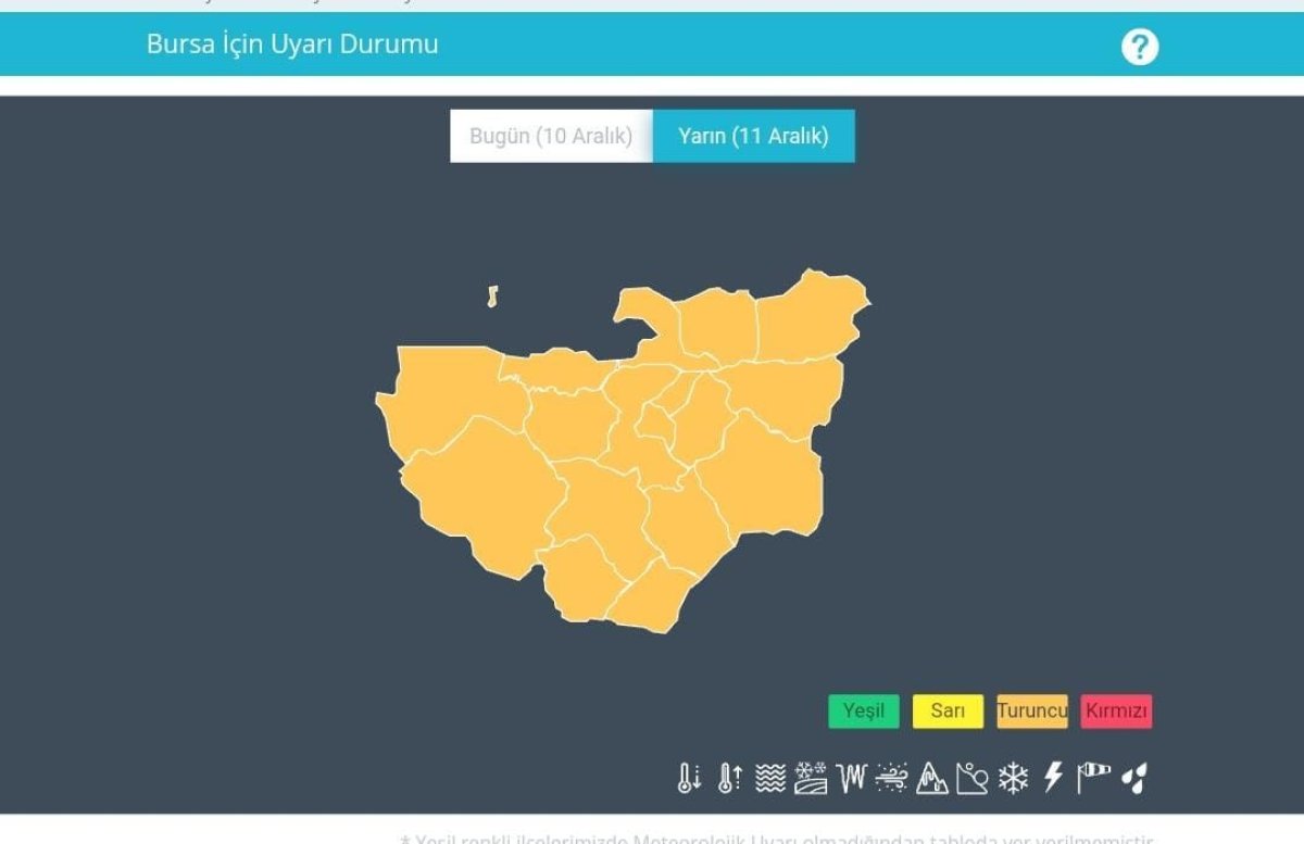 Bursa ya turuncu kodlu fırtına uyarısı #1