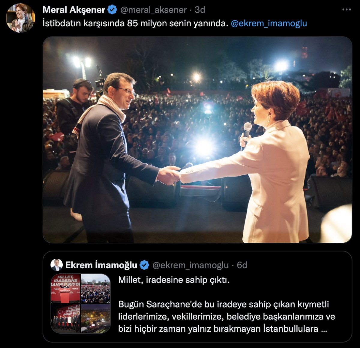 Meral Akşener den İmamoğlu na: Türkiye senin yanında #2